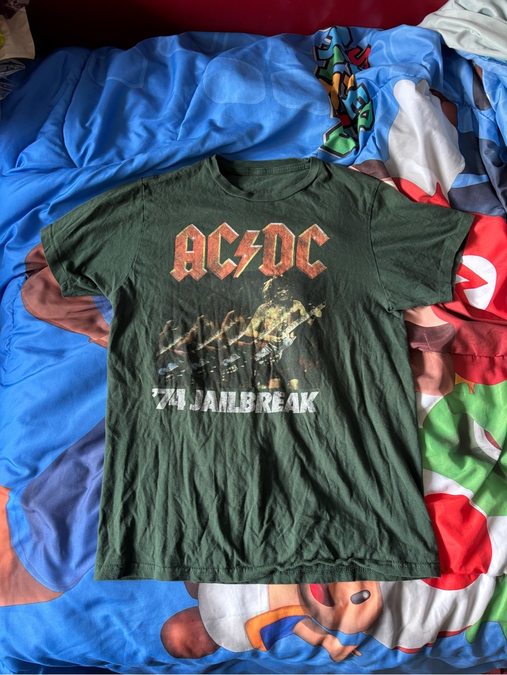 AC/DC Dark Green '74 Jailbreak Graphic Tee